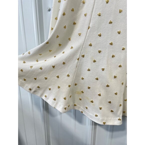 HMJ Vintage 90s Gold Heart Pull On Midi Skirt Womens Small Elastic Waist Cream - Picture 3 of 7